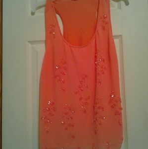 Dark peach silky little top. Very cute